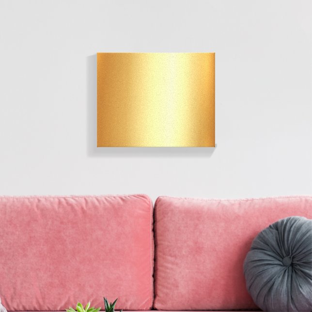 Impressão Em Tela Elegante Carregue Sua Foto em Fundo Dourado Pequen (Insitu(Sala de estar))