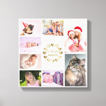 Elegante Colagem de Fotos de Família em Ouro no Di