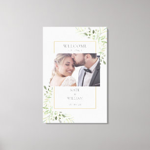 Impressão Em Tela Elegante Fotografia de Folhagem Verde no Casamento