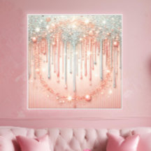 Elegante Tom de Rosa Bege e Brilho Prateado em Efe