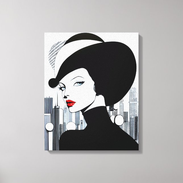 Impressão Em Tela Elegante Uptown Girl New York High Society (Frente)