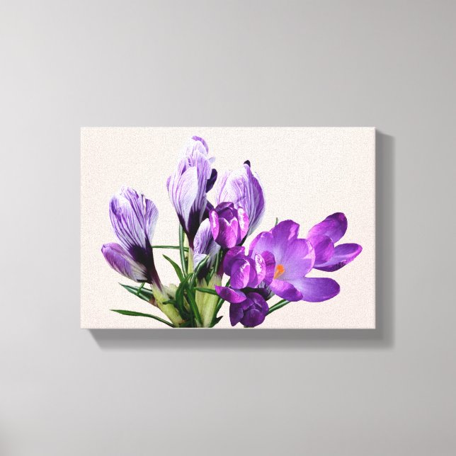 Impressão Em Tela Elegantes flores de açafrão roxo boho moderno e so (Frente)