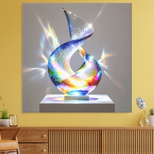 Impressão Em Tela Elegantes Glasdesign Kunst in ihrer klarsten Form (Insitu(Sala de estar))