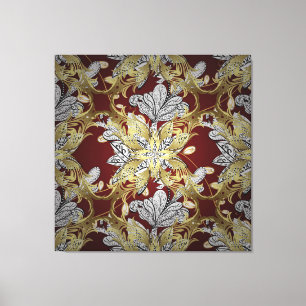 Impressão Em Tela Elemento Dourado do Padrão Floral Elegante Cores N