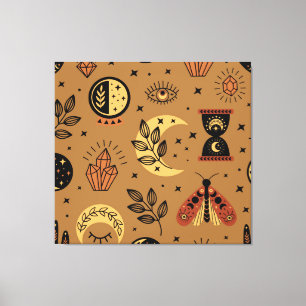 Impressão Em Tela Elementos Mágicos: padrão sem costura