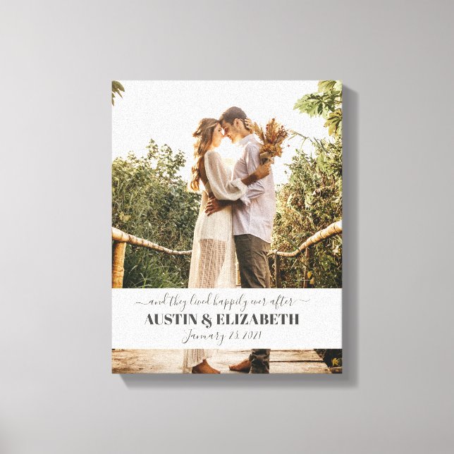 Impressão Em Tela Eles viveram felizes para sempre sinalização de ca (Frente)