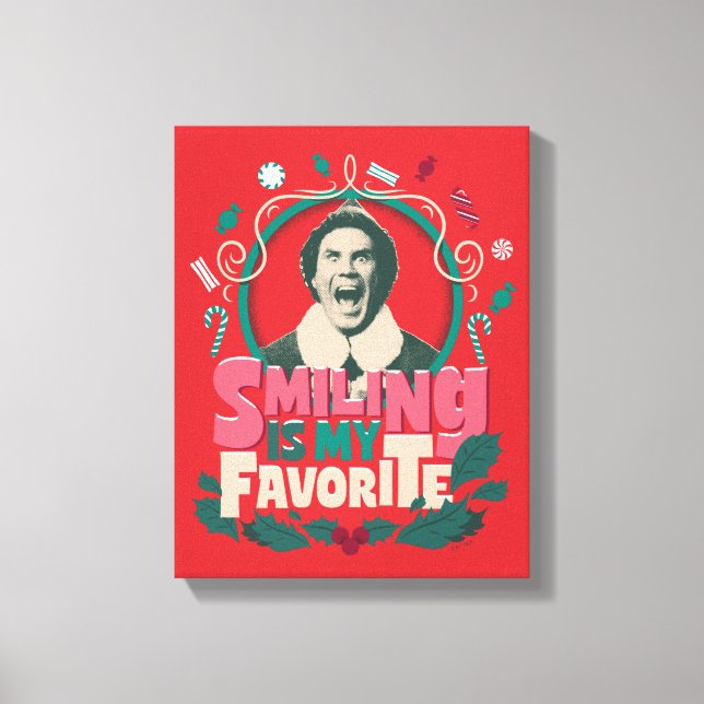 Impressão Em Tela Elf - Sorrir é o meu favorito (Frente)