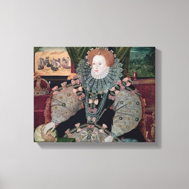 Impressão Em Tela Elizabeth I, Armada Portrait, c.1588 (Frente)