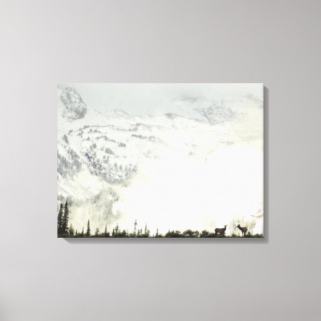 Impressão Em Tela Elk no Grand Teton National Park Fotografia (Frente)