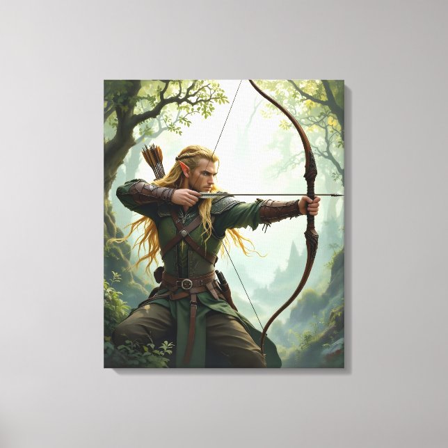Impressão Em Tela Elven Archer do Parque Woodland (Frente)