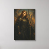 Elven Warrior Queen em Armamento com Coroa e Espad