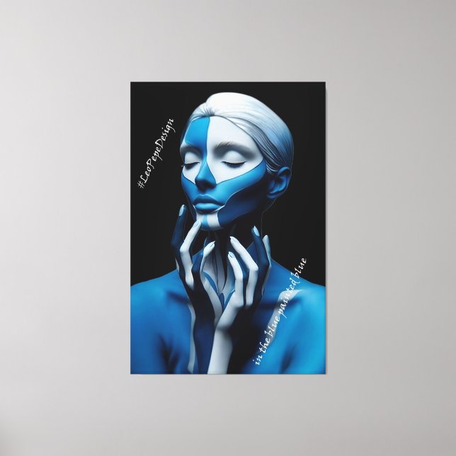 Impressão Em Tela em azul pintado (Frente)