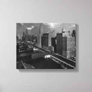 Impressão Em Tela Em novembro de 1939:  A cidade de Chicago