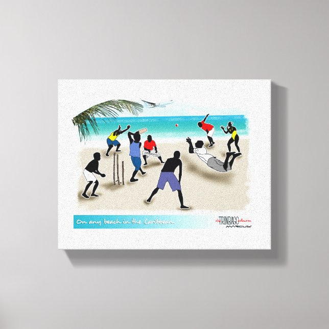 Impressão Em Tela em qualquer praia no Caribe (Frente)