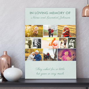 Impressão Em Tela Em um verde de colagem de fotos personalizada de m