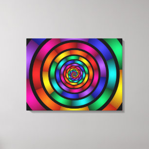 Impressão Em Tela Em volta de e arte moderna colorida psicadélico d