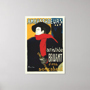 Impressão Em Tela Embaixadores, Aristide Bruant por Toulouse Lautrec
