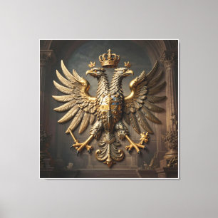 Impressão Em Tela Emblema Real Dourado da Antiga Soberania Ilíria