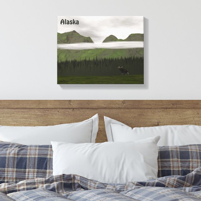 Impressão Em Tela Emerald Alaska (Insitu(Quarto))