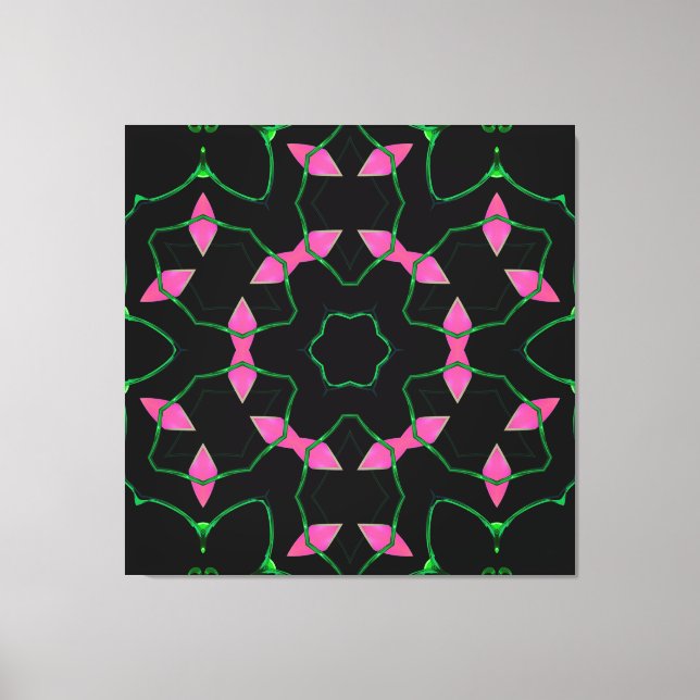 Impressão Em Tela Emerald and Pink Kaleidoscope  (Frente)