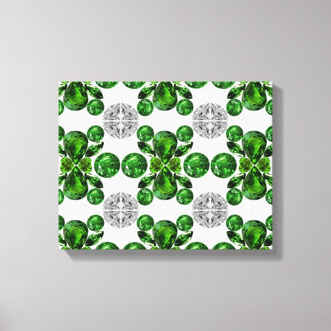 Impressão Em Tela Emerald Diamond Gemstone Art Green (Frente)