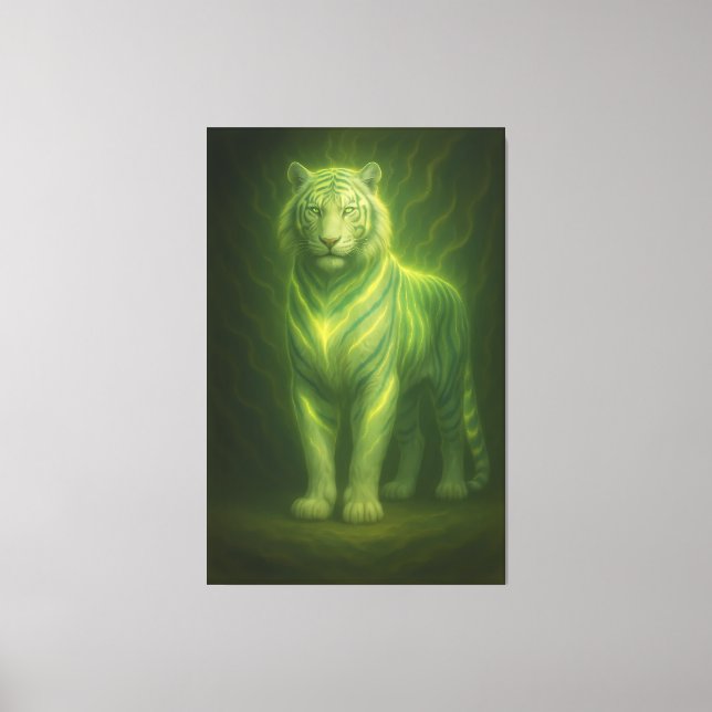 Impressão Em Tela Emerald Golden Glow White Tiger – Standing Lightfo (Frente)