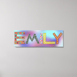 Impressão Em Tela EMILY Colorful Letters Girl's Name Design