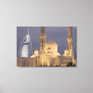 Impressão Em Tela Emirados Árabes Unidos, Dubai. Mesquita à noite co