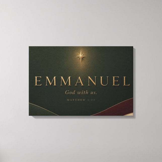 Impressão Em Tela EMMANUEL | Mateus 1:23 Cristão  (Frente)
