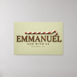 Impressão Em Tela EMMANUEL | Mateus 1:23 Natal | Soft Sage