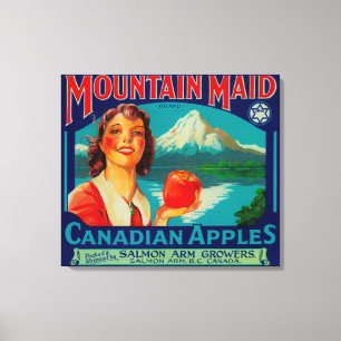 Impressão Em Tela Empregada doméstica Apple LabelCanada da montanha