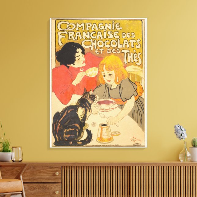 Impressão Em Tela Empresa Francesa de Chocolates e Chás, Art Nouveau (Insitu(Sala de estar))