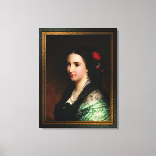 Impressão Em Tela Empress Carlota do México por Hermann Winterhalter (Frente)