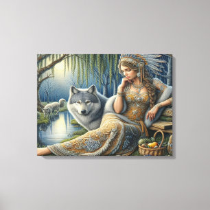 Impressão Em Tela Encantamento Ligado na Floresta Mística24x18