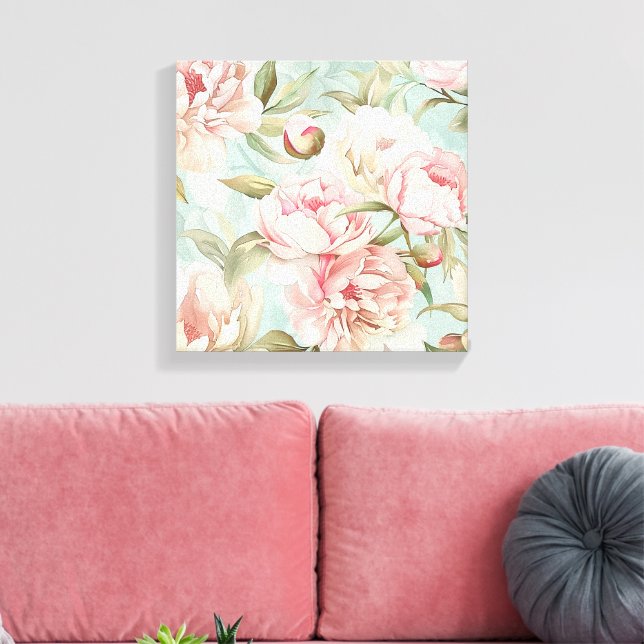 Impressão Em Tela encanto rústico flores rosas núcleo da cabana (Insitu(Sala de estar))