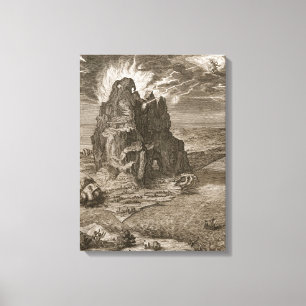 Impressão Em Tela Enceladus enterrou debaixo de Monte Etna, 1731