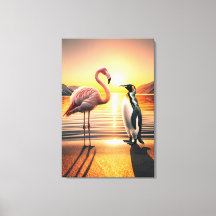 Encontro Flamingo e Penguin Sunset