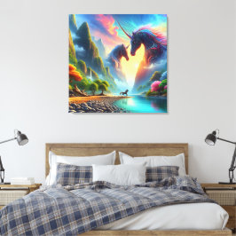 Impressão Em Tela Encontro Majestoso em um Vale Colorido - Elegante