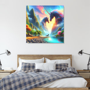 Impressão Em Tela Encontro Majestoso em um Vale Colorido - Elegante