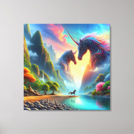 Impressão Em Tela Encontro Majestoso em um Vale Colorido - Elegante
