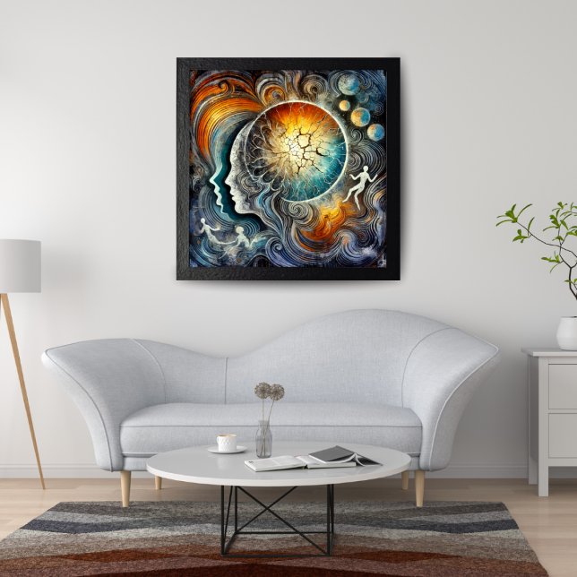 Impressão Em Tela Energia Cósmica e Faces de Abstrato surreais (Criador carregado)