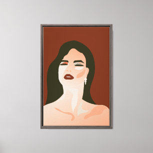 Impressão Em Tela Energia de Confiança – Retrato Minimalista de Mulh