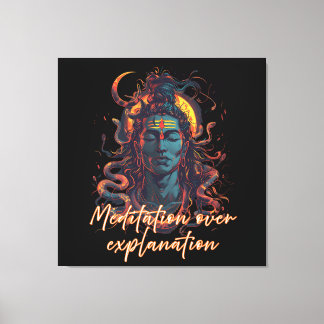 Impressão Em Tela Energia Shiva, Poder Divino, Design de Manifestaçã
