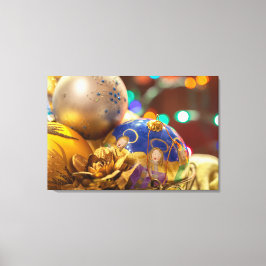 Impressão Em Tela Enfeites de Natal com Anjo e Desenhos Florais