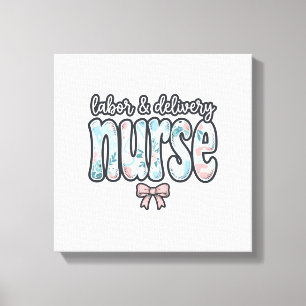 Impressão Em Tela Enfermeira de Trabalho e Parto Camisa Floral Vinta
