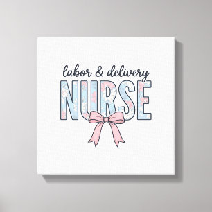 Impressão Em Tela Enfermeira de Trabalho e Parto Laço Floral Camisa