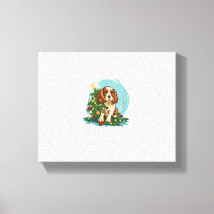 Impressão Em Tela Engraçado Cachorro Festivo Fumado com Natal decora