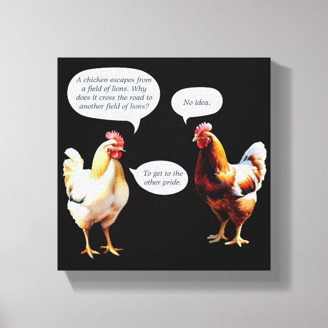 Impressão Em Tela Engraçado Chicken Humor Hens Piada Noveldade (Frente)