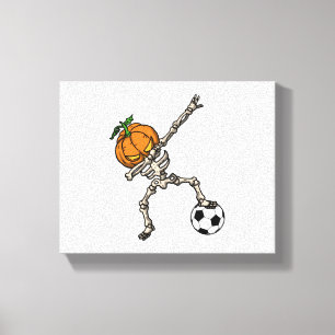 Impressão Em Tela Engraçado Dabbing Pumpkin Head Soccer Ideia
