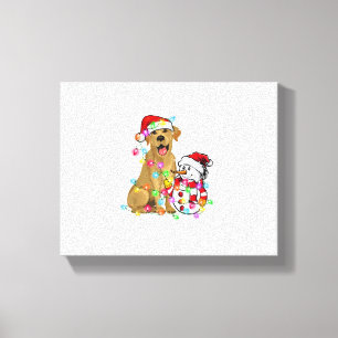Impressão Em Tela Engraçado Labrador Cão de Natal Tee Snowman Xmas L